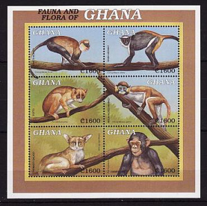 Гана, 2000, Фауна, Обезьяны, лист